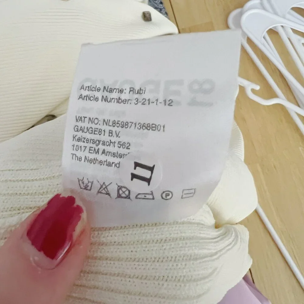 GAUGE81 Rubi Rib-Knit Dress in Ivory Maxi Dress Women's Size S - Picture 12 of 16